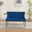 Banquette luxueuse en velours avec capitonnage fait à la main et design moderne Mid-Century, parfaite pour un repas élégant