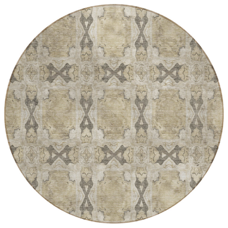 Washable Floral Indoor / Outdoor Rug