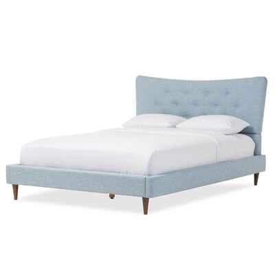 Red Barrel StudioÂ® Studio Hannah Mid-Century Modern Dark Grey Fabric King Size Platform Bed -  4F92A2490B314129B7E258694B562ED9