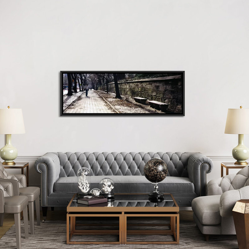 « central park, new york city », reproduction de photo sur toile, H 24 po x l 72 po x P 1,5 po, Toile avec cadre noir