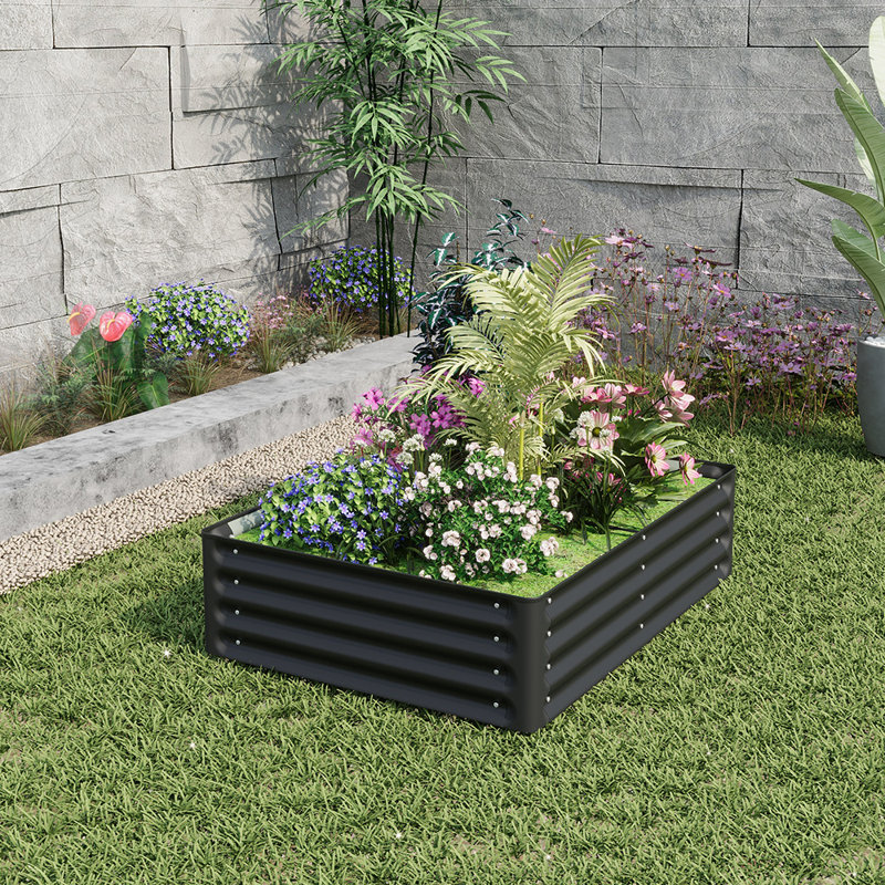 Raised Garden Bed, 30cm H x 120cm W x 90cm D, Black