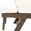 Lit de jour de patio avec fabrication en bois franc - rembourrage confortable, bois brun et beige - revêtement durable