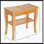 Long banc de douche en bambou, tabouret de douche spa en bois de 20 po avec tablette de rangement pour chaussures