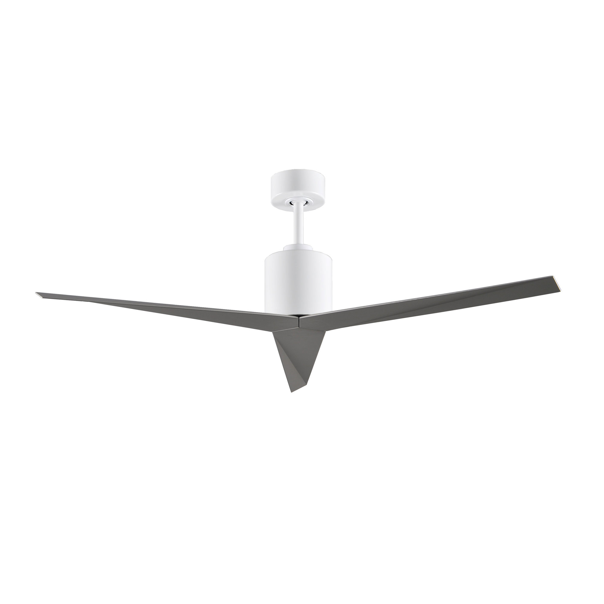 56'' 3 Blade Ceiling Fan, Brushed Nickel, Gloss White