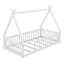 Lit simple pour enfants, lit en forme de tente, lit Montessori avec lattes et rails de clôture, structure de lit en bois-1435808969