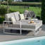 Faiha Aluminium Double Sunlounger - with Side Table - White-1631068664-1631068667