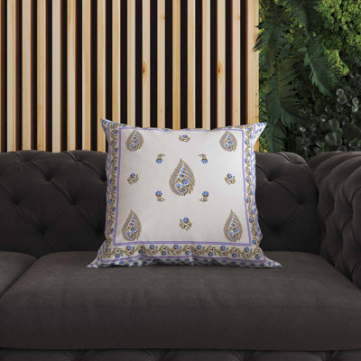 Peacock Teardrop Paisley intérieur / extérieur 26 x 26
