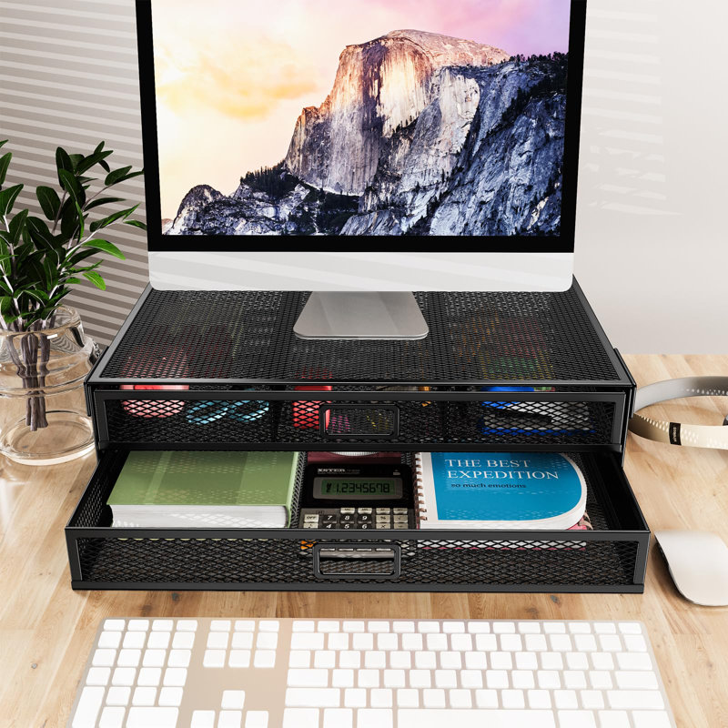 Under Desk Drawer Organizer No Drilling 2 Slide Out Drawer Under Desk Storage Drawer Clamp On Under Desk Management Drawer Organizer Suitable For Home And Office
