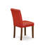 L'ensemble de 5 pièces pour 4 personnes comprend une table de salle à manger ronde avec Dropleaf et 4 chaises de salle à manger Parson en simili cuir rouge Firebrick, 42 x 42 pouces, acajou-242546788-194567317-242546784