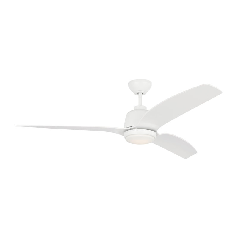 Carly LED Downrod Ceiling Fan, White, White, 15.40" H x 60" W x 60" D