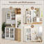 Armoire de cuisine autoportante avec huche, grand comptoir et tablettes réglables pour un rangement organisé