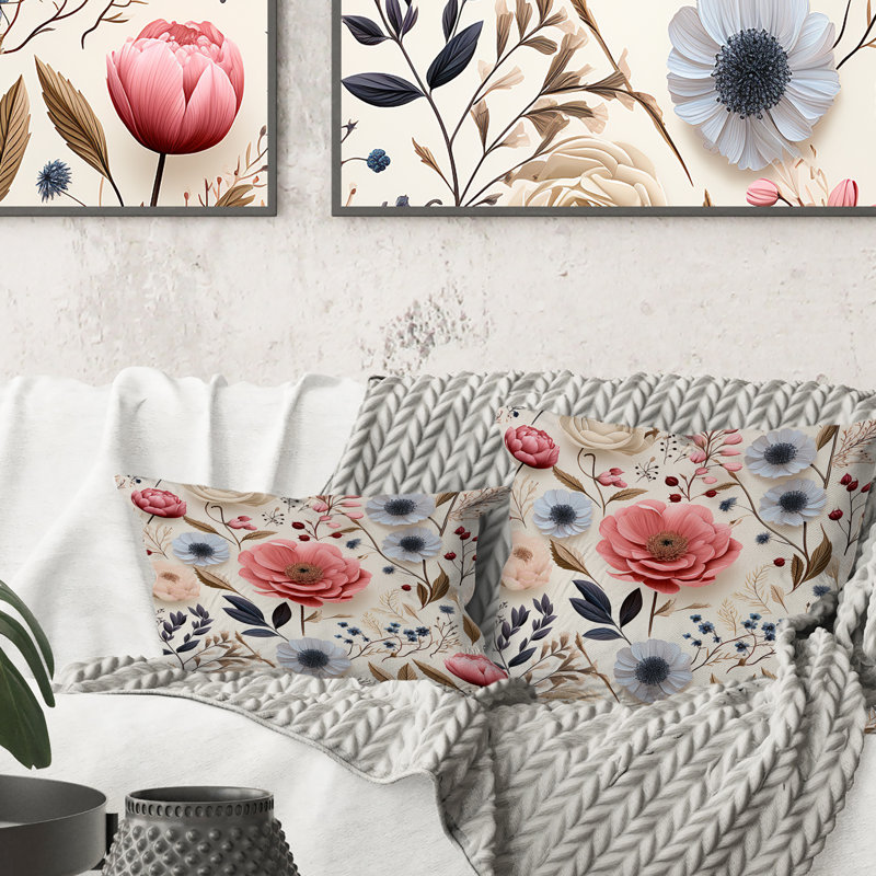 Coussin Ethereal Botanicals Ranunculus, H 18 po x l 18 po