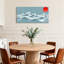Art nautique et plage, vagues du soleil rouge-2108515661