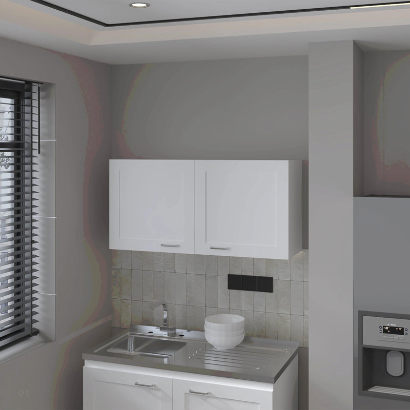 Armoire murale blanche avec 2 portes, Blanc