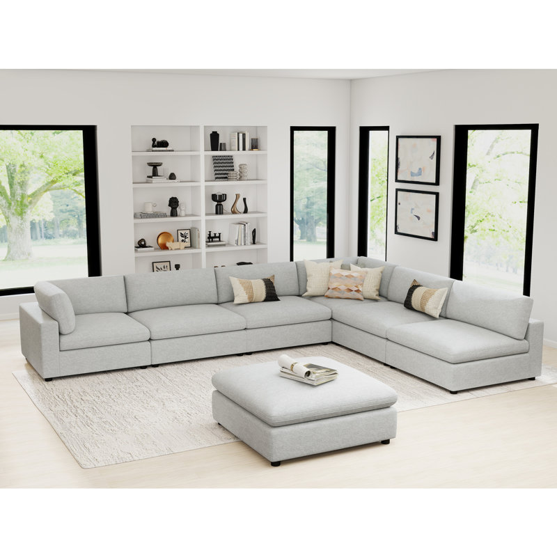 Canapé modulaire avec repose-pieds 7 pièces Minimalist