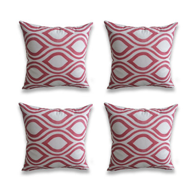 Ensemble de 4 taies d'oreiller imprimées sur fond blanc avec insertions (ensemble de 4)