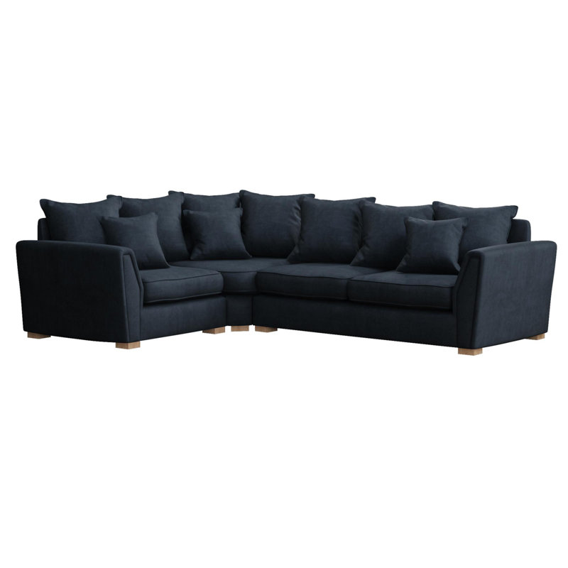 Wendleberry Corner with two seats, Scatter Back, Right Hand Facing, Forest Green Polyester