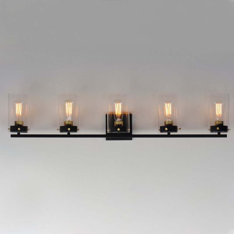 Danyielle 5 - Light Dimmable Vanity Light, Black/Satin Brass