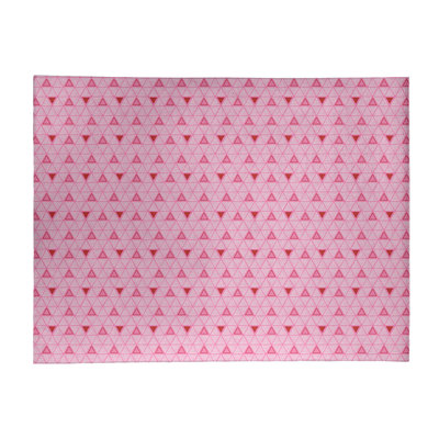 Tapis rose/rouge fait main géométrique