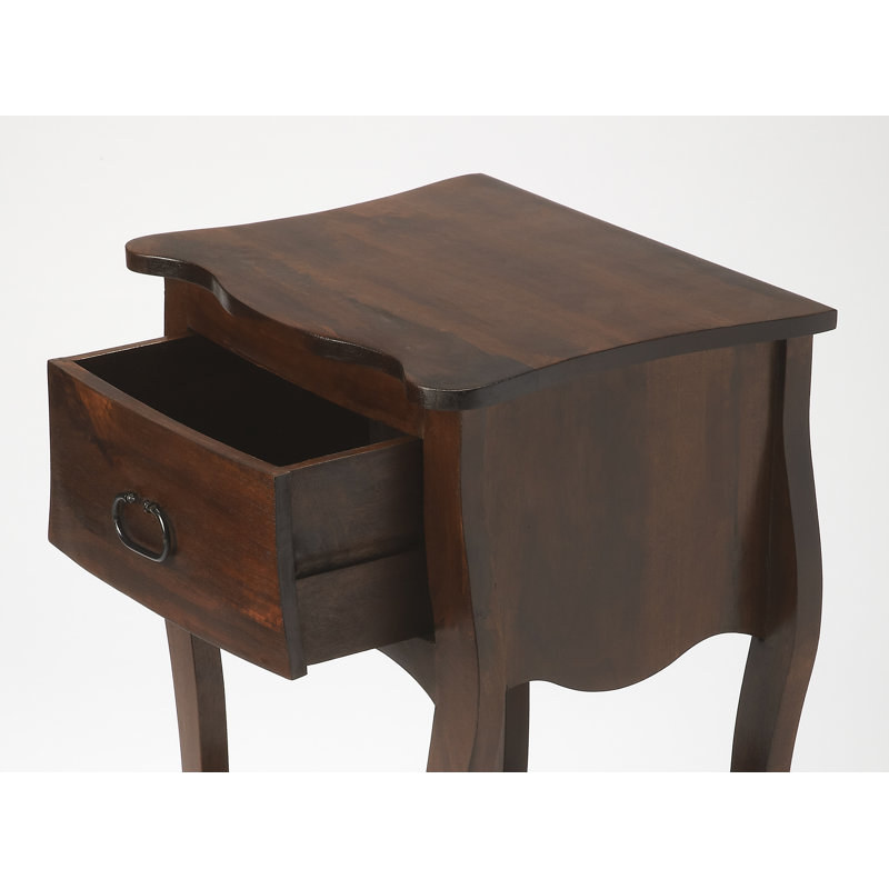 Rochelle 1 Drawer Nightstand, Dark Walnut