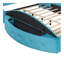 Lit plateforme tapissier grand en velours avec tête de lit à oreilles et 1 grand tiroir, 2 tabourets de rangement latéraux (bleu)-1277911651