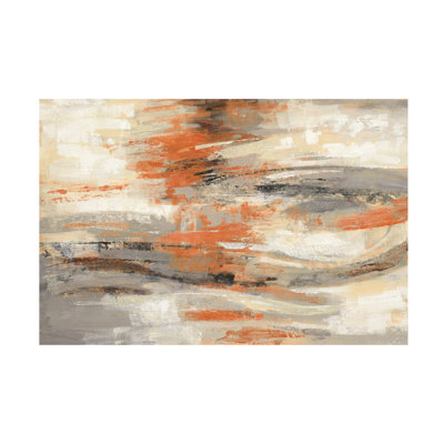 Art mural sur toile tendue - «Golden Dust Crop Orange» de Silvia Vassileva pour décoration de salon, de chambre à coucher ou de bureau - 12 x 19