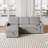 85.8" Pull Out Sleeper Sofa L-Shaped Couch With USB Port And T-pyce Port-79427452