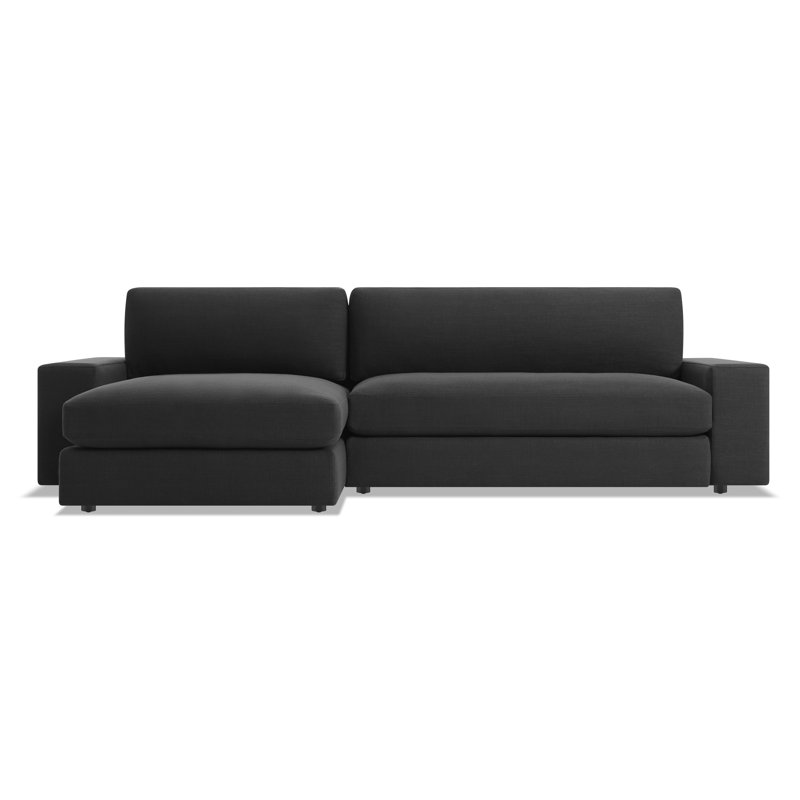 Esker Chaise Sectional, Left Hand Facing, Storm Velvet