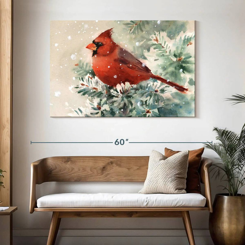 Cardinal Bird, 32" H x 48" W