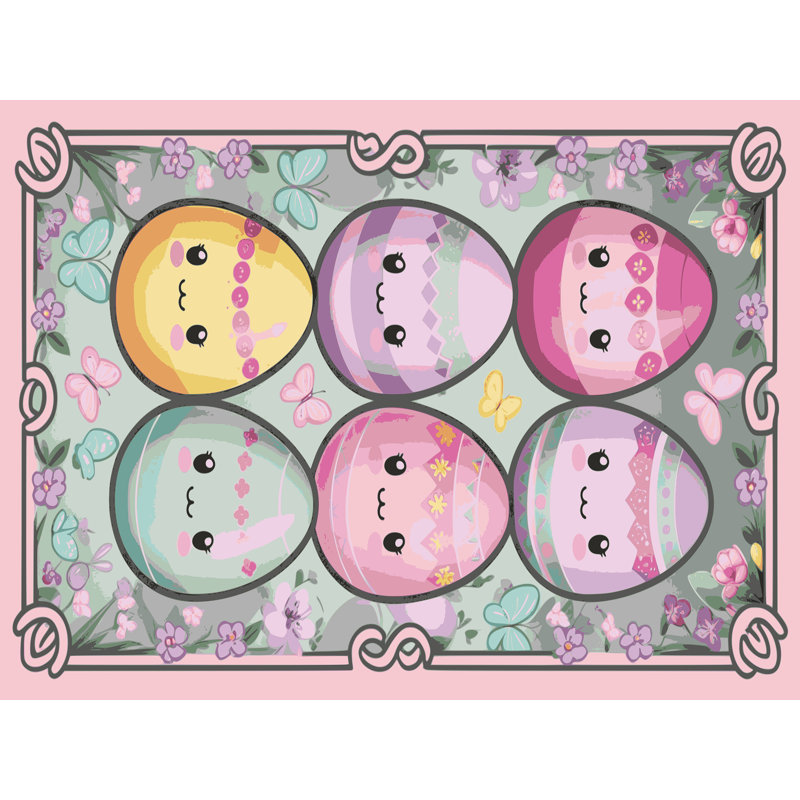 The Holiday Aisle® Easter Spring Holiday Rug, Rectangle 5' x 7'