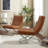 Magdaia 25"W Tufted Leather Upholstered Armless Accent Lounge Chair with Stainless Steel Leg (Set Of 2)-1772524030