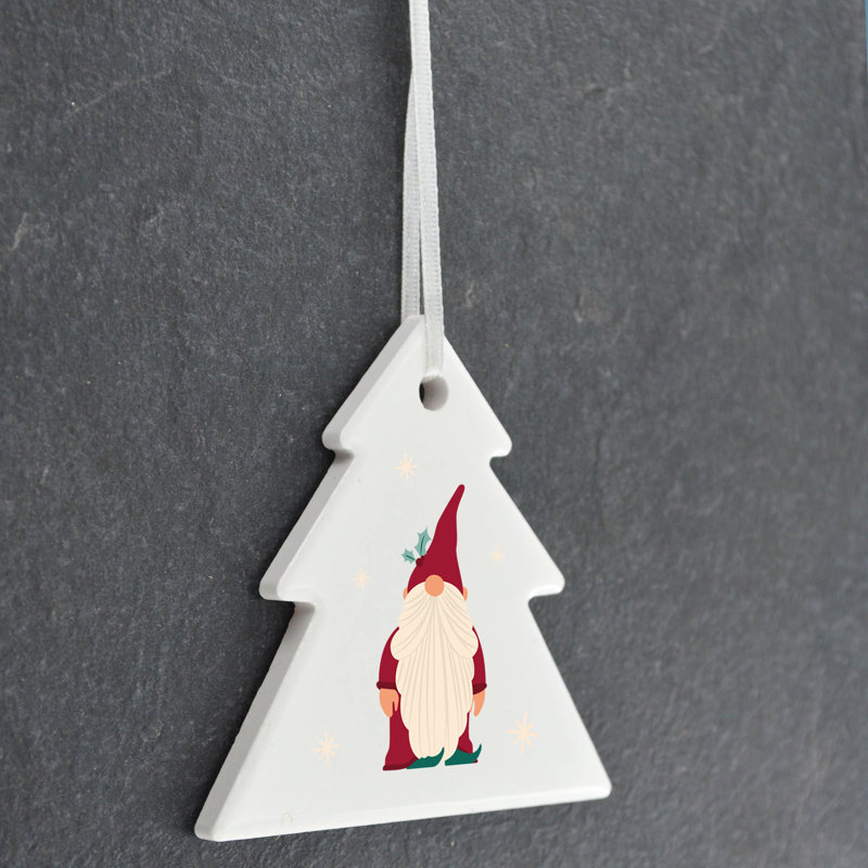 Carley Festive Gonk Tree Shaped Ceramic Ornament