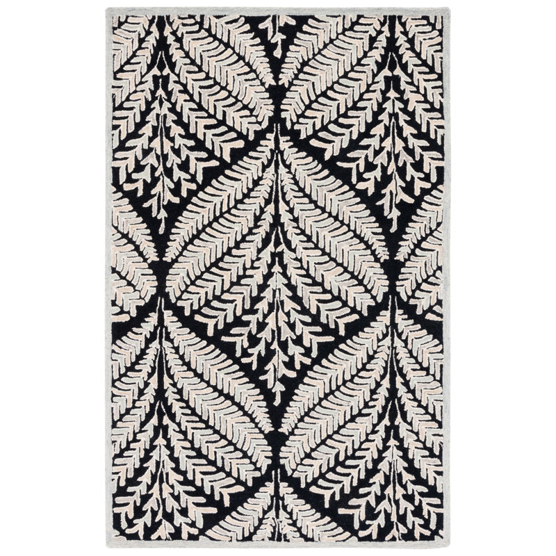 Cerda Hand Tufted Wool Floral Rug, Rectangle 8' x 10'
