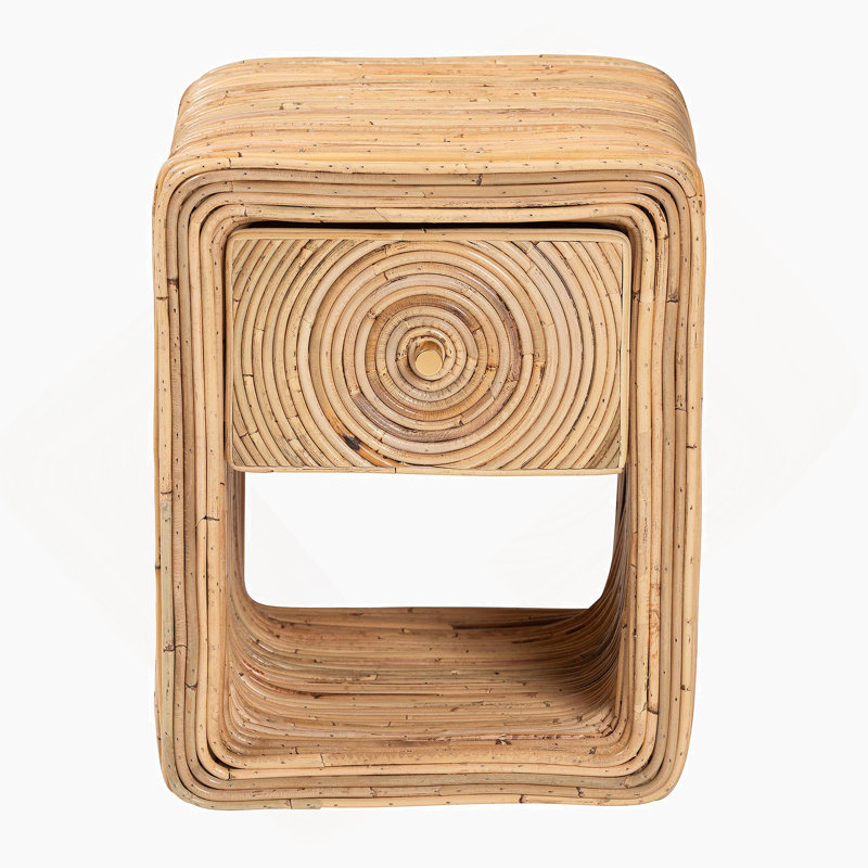 Table de chevet avec un tiroir de rangement et une tablette