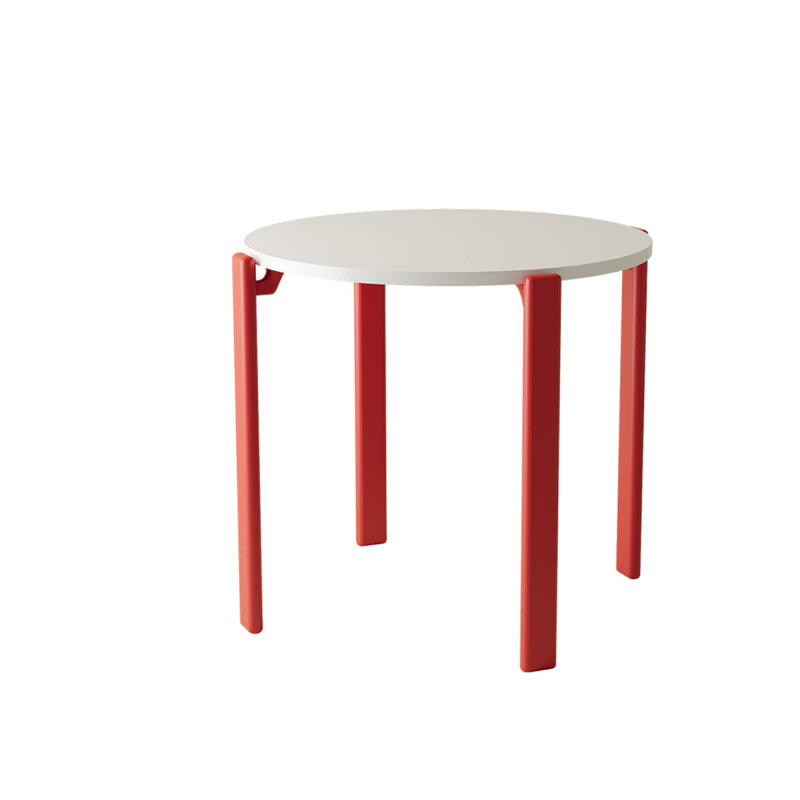 White Red Round Density board lacquer Oak lacquer Dining table