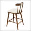 Ensemble de 4 tabourets de comptoir rembourrés en bois avec finition beige noyer Olivia-1571388397-1571388399