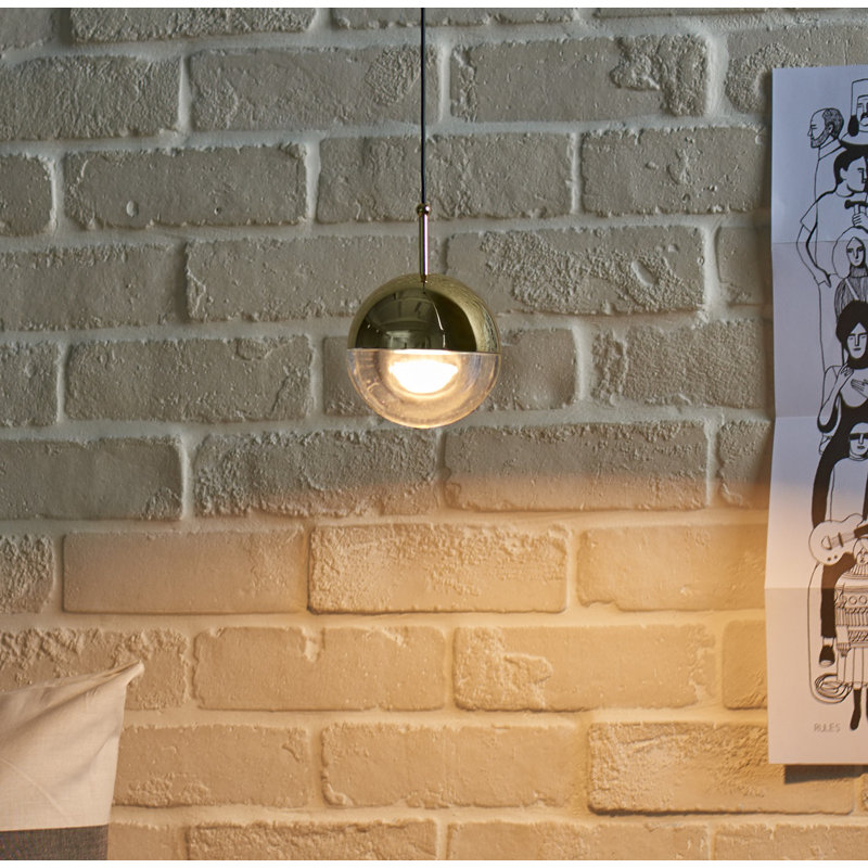 Luminaire suspendu sphère 1 lumière Krantz, Laiton