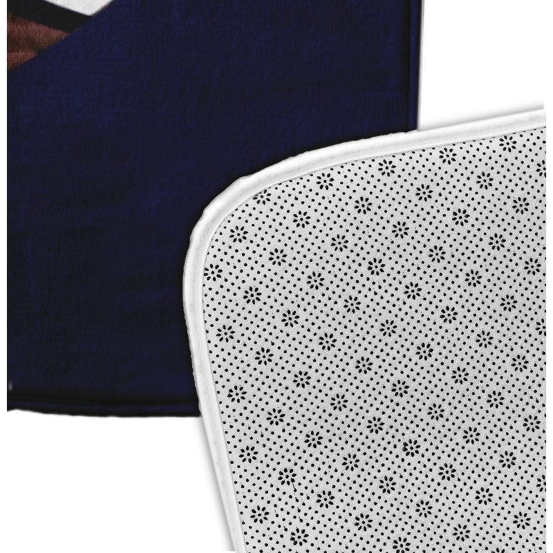 Tapis de bain Lenz, H 18 po x L 30 po, Bleu marine