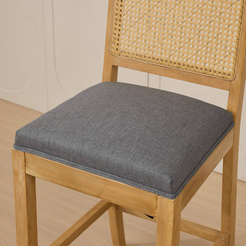 Tabouret de bar en rotin, Gris/naturel