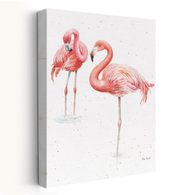 Gracieusement rose X - animal oiseau flamant doré, H 24 po x l 16 po