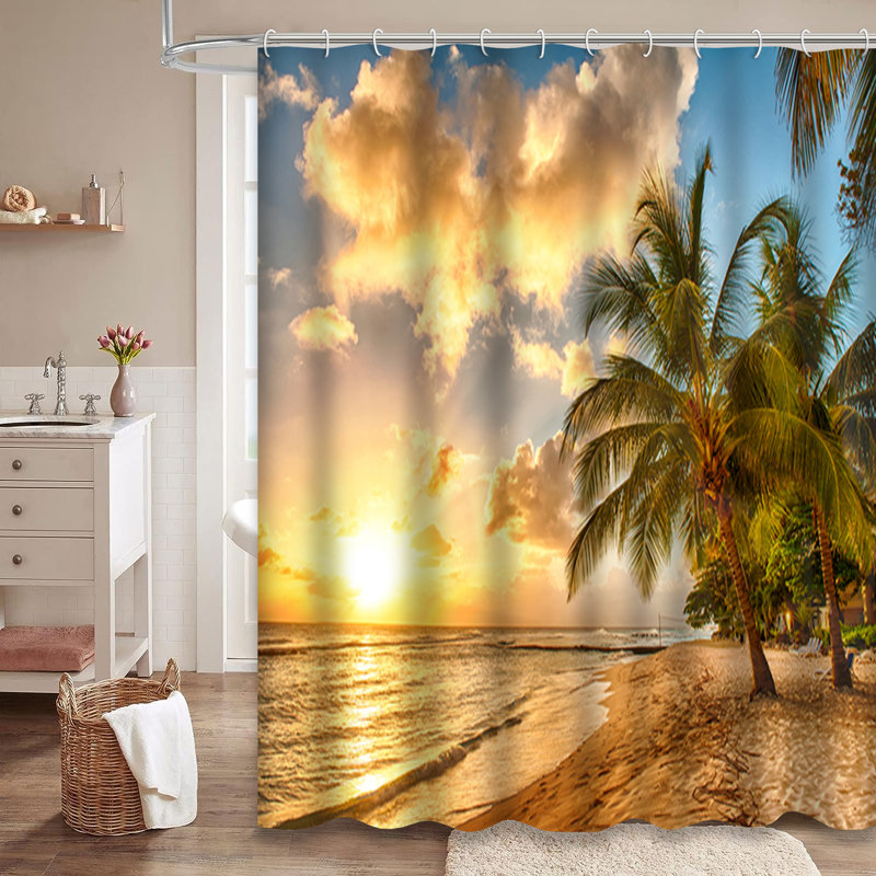 Rideau de douche Beautiful Beach, L 72 po x l 84 po