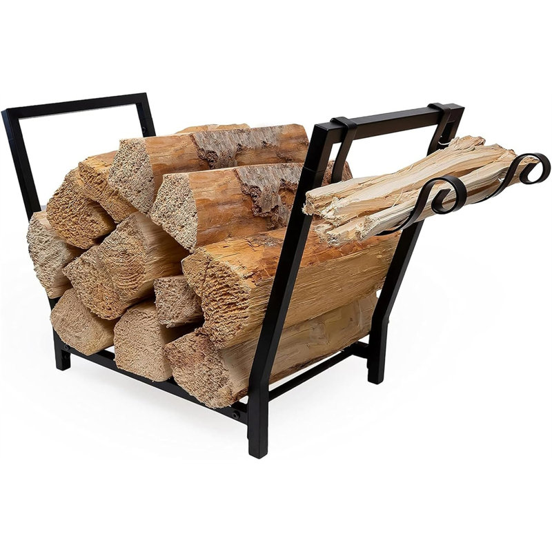 Support à bois d'extérieur 4 pi, noir mat (noir)