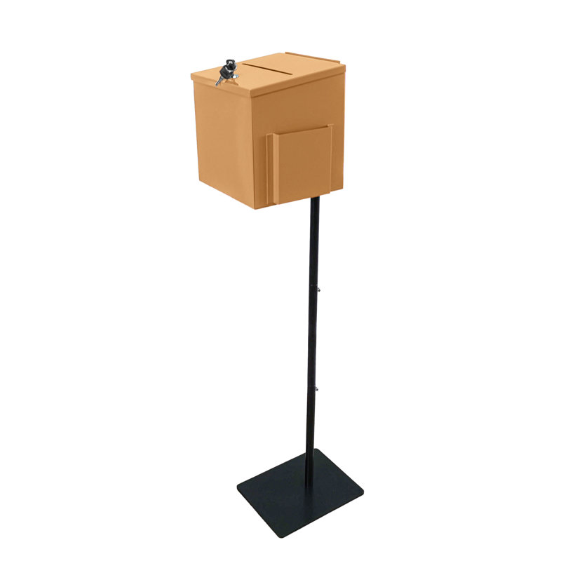Boîte de donation en métal, Beige