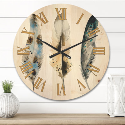 Horloge murale en bois coloré V