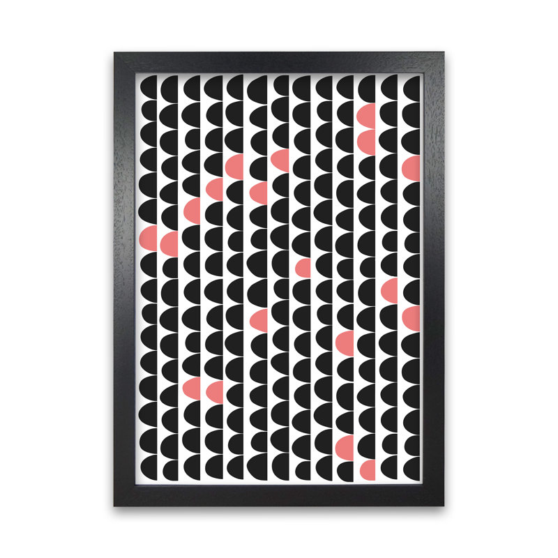 Minimal Mid Century Original - Print, 84cm H x 59cm W x 3cm D, Black Frame