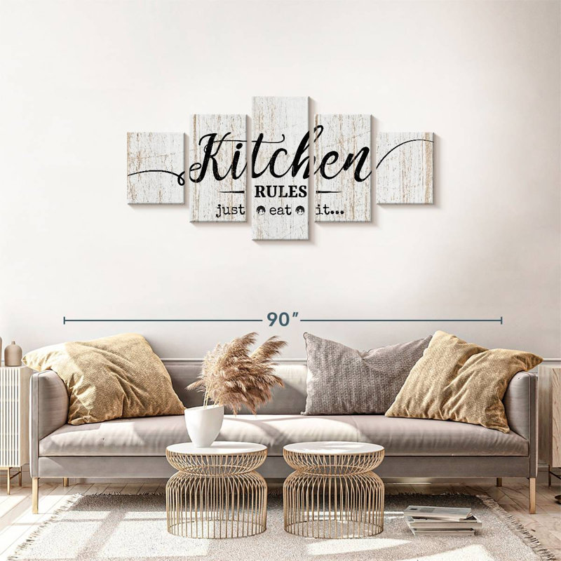 Plaque de cuisine 5 pièces, H 30 po x l 68 po x P 1,25 po