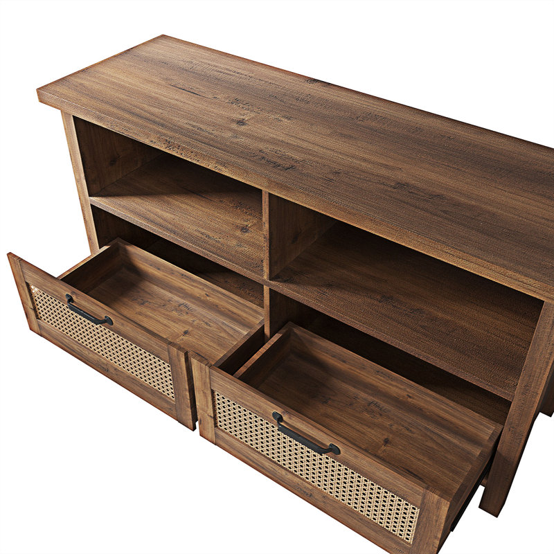 Meuble télé avec tiroirs et tablettes Modern Media Console
