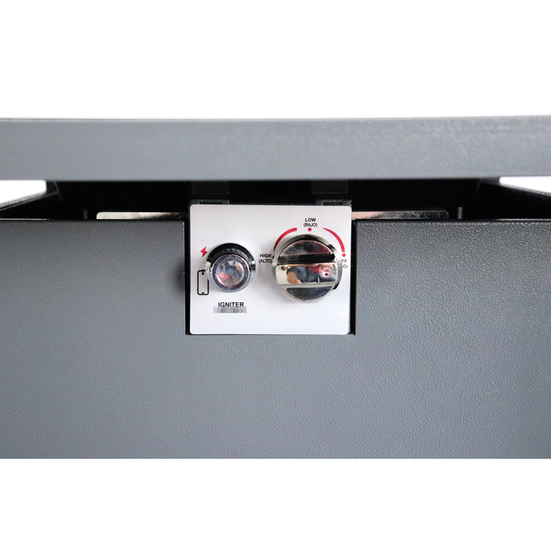 Table de foyer d'extérieur en acier inoxydable avec couvercle H 30 po x H 25 po