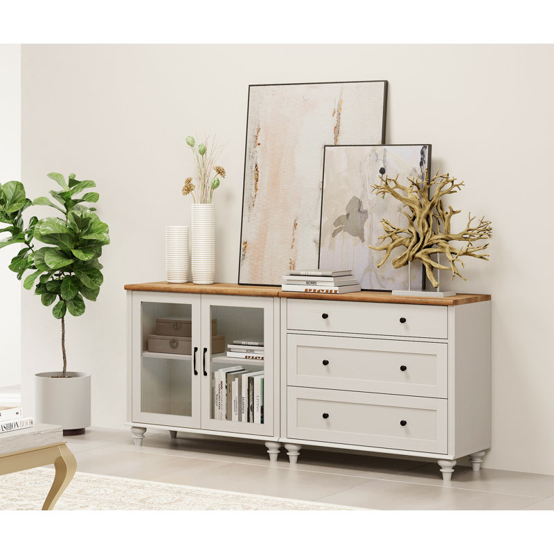 Mountainburg 67.7'' Sideboard, White/Brown