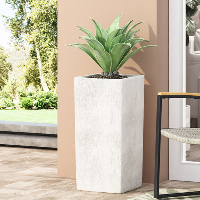 Planter - Support pour contenant d'extérieur en oxyde de magnésium blanc antique, 13,4 po Profond, large, 27,37 po de hauteur, 28,1 lb, 30,5 po de profondeur, 16,5 po de largeur, hauteur, poids de 31,97 lb,